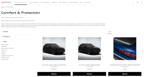 Audi Faceted Search